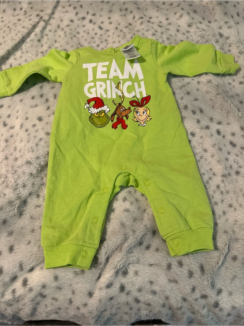 Team Grinch Lime Green Baby One-Piece Bodysuit